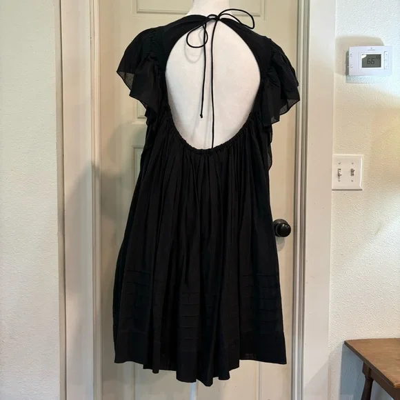 Free People Black Mini Ruffle Dress Size S - Picture 4 of 9